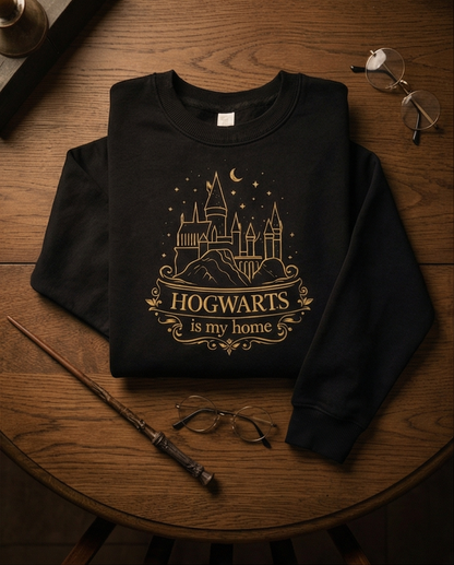 Embroidered Hogwarts is My Home Sweatshirt