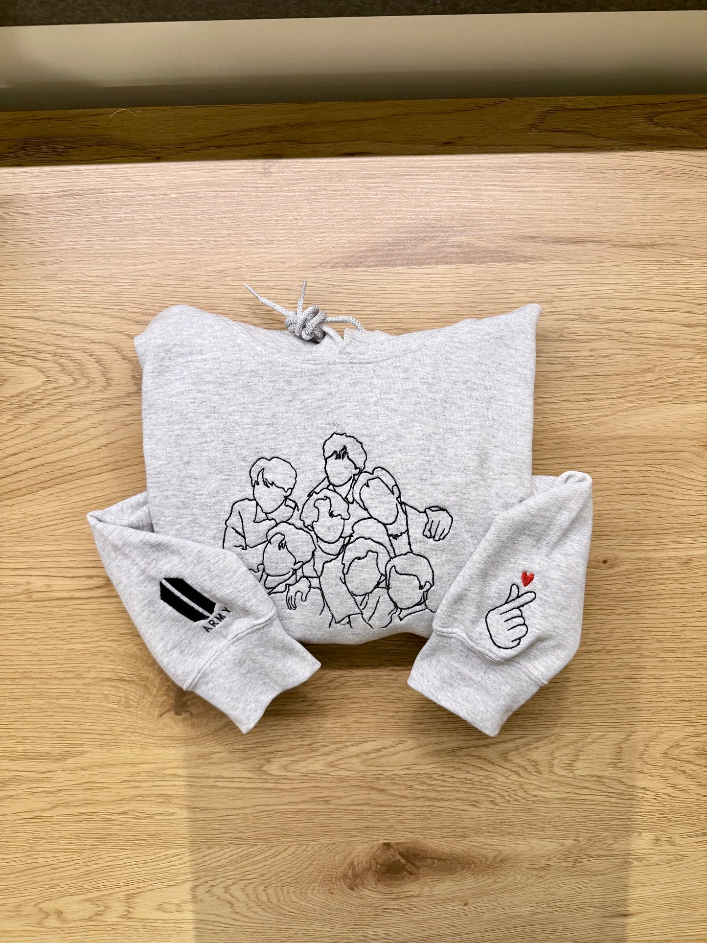 Embroidered BTS Sweatshirt (with back design)