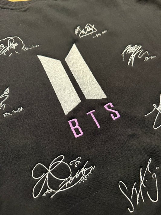 Embroidered BTS Sweatshirt (with back design)